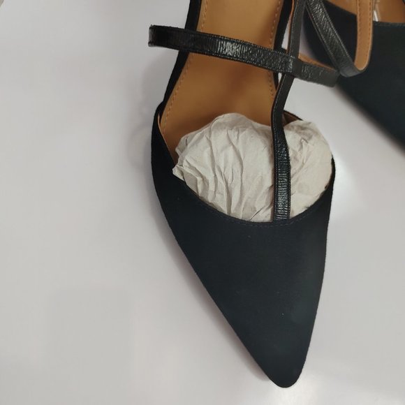 New Calvin Klein Black Suede Stiletto Heel Pumps - Picture 2 of 6